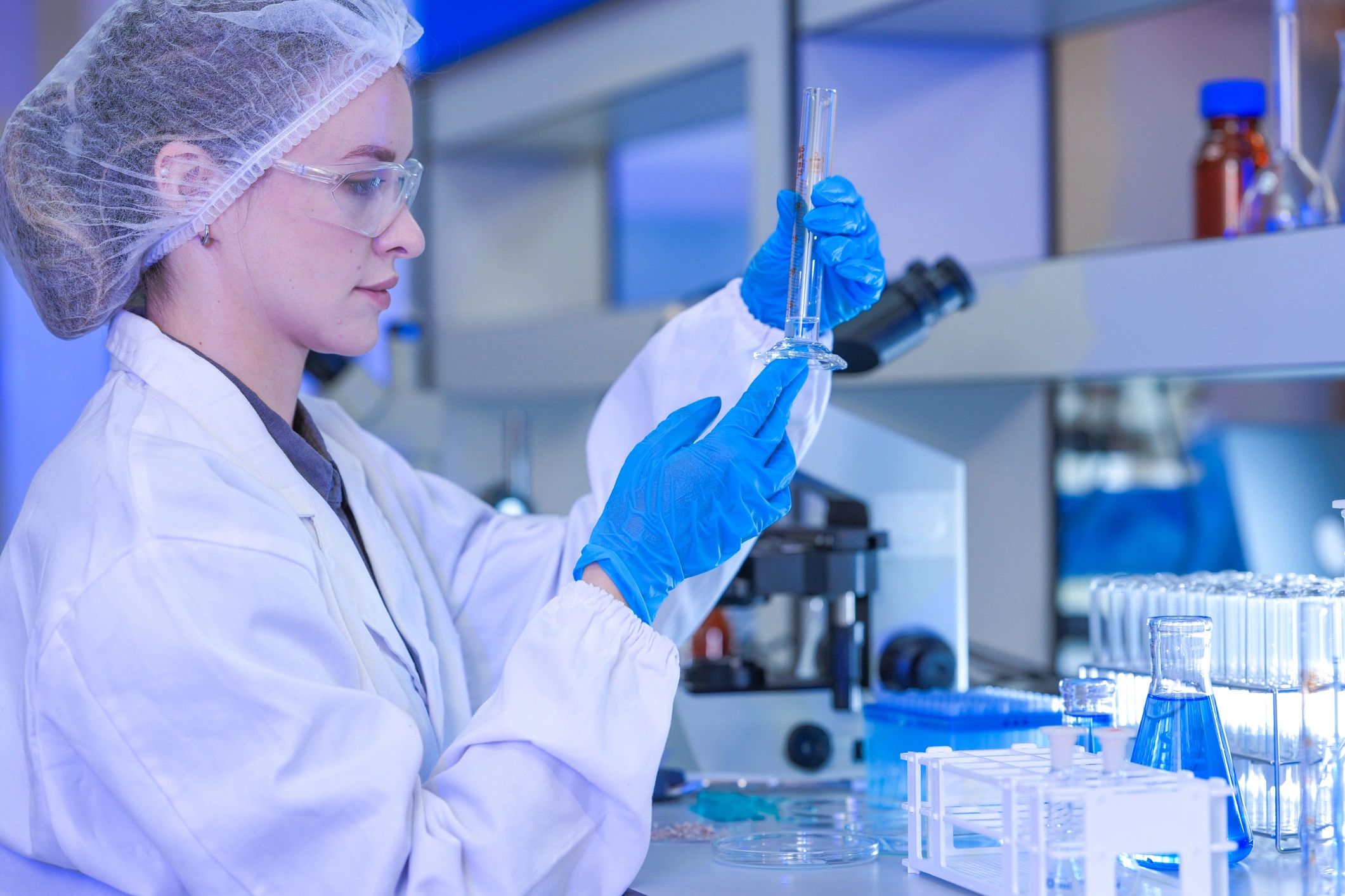 Laboratory researcher conducting analytical work